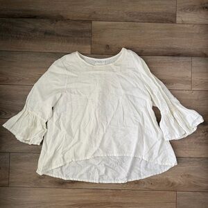 Bryn Walker Linen Oversized Lagenlook Top Ivory M